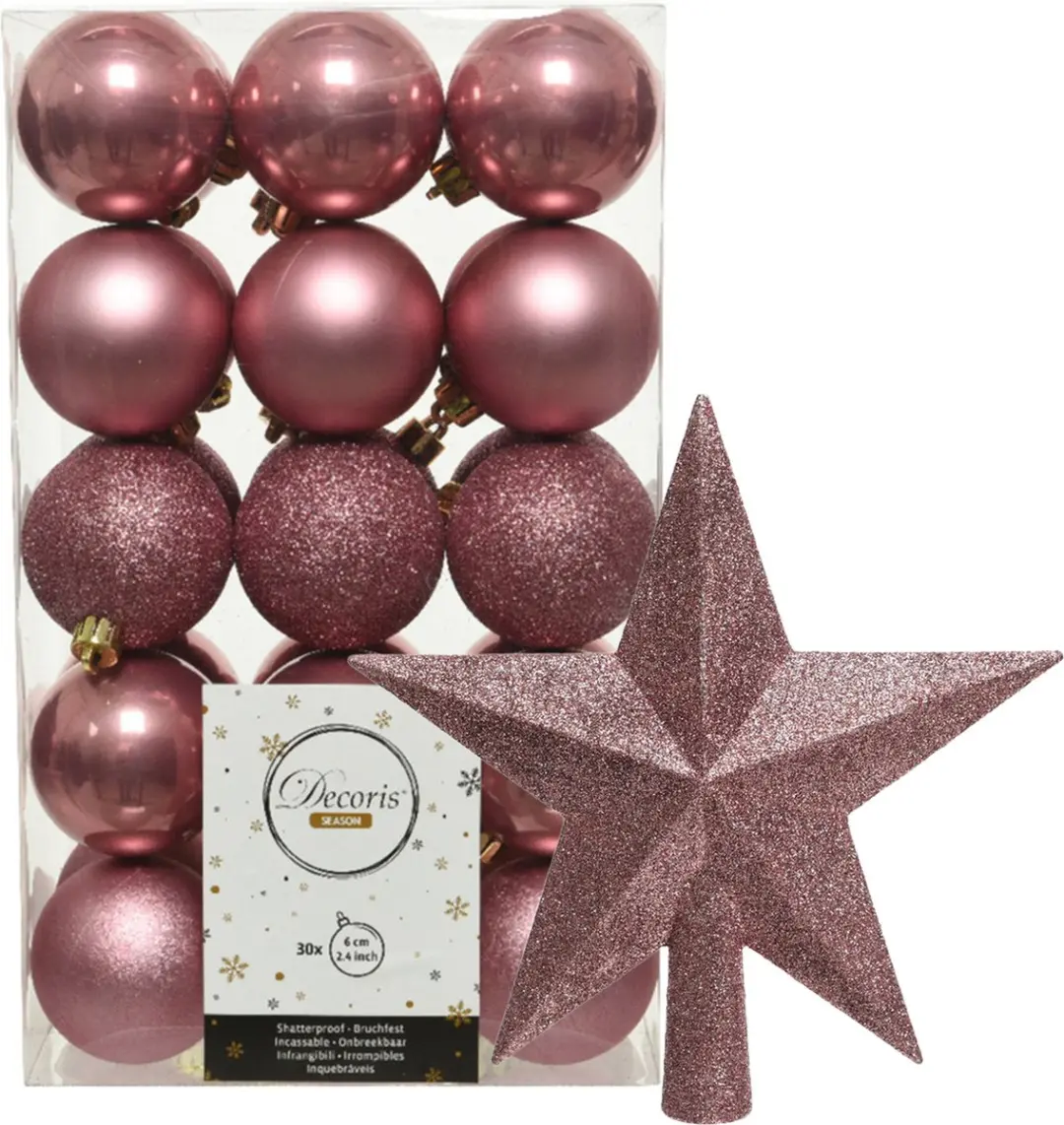 Decoris Kerstballen 30x kunststof 6 cm