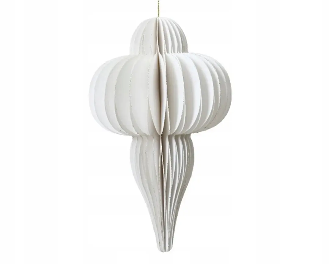 Papieren Kerstbal Slinger Wit 15cm