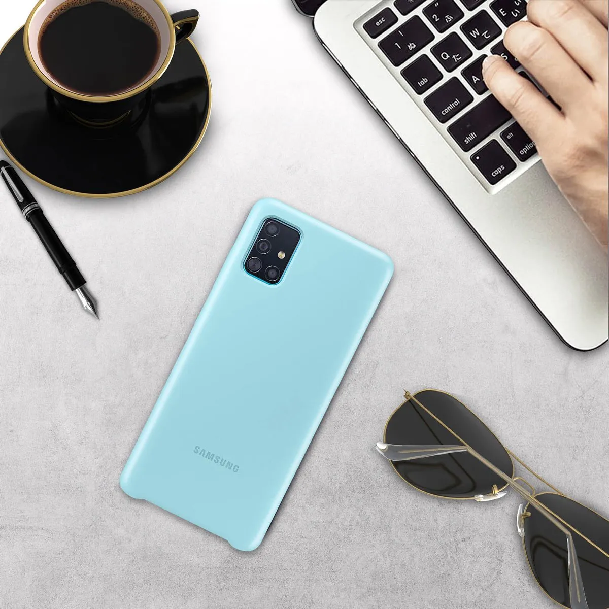 Samsung Silicone Hoesje Galaxy A51 - Blauw