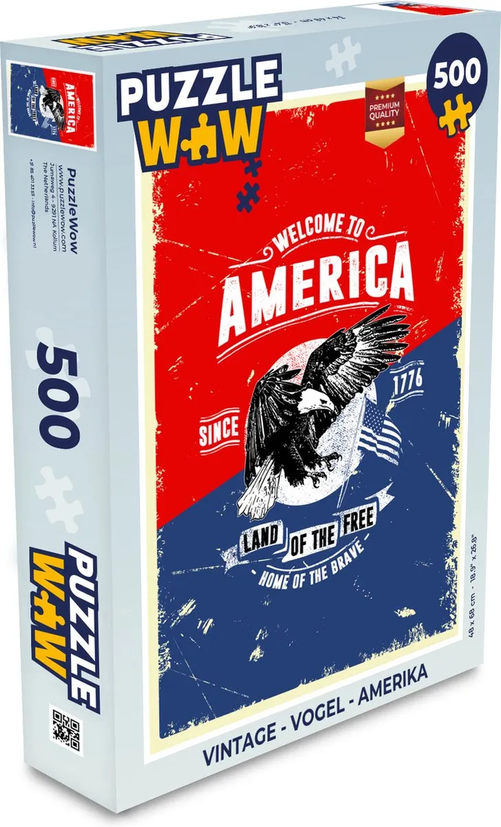 PuzzleWow Vogel Amerika Legpuzzel 500 Stuks