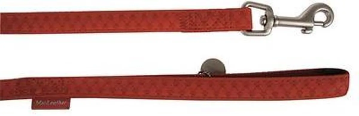 Beeztees Mac Leather Hondenriem - Rood - 120cm x 25mm