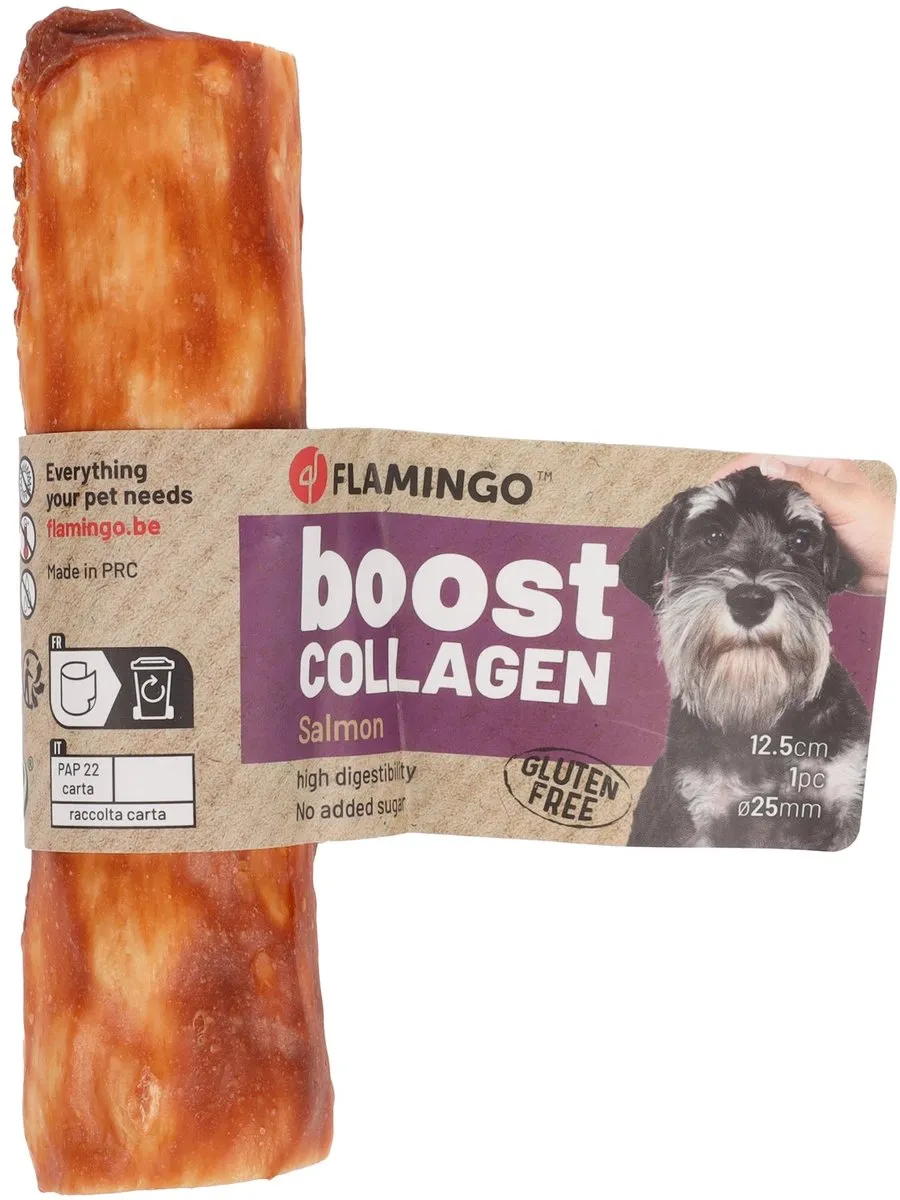 Flamingo Snack Boost Staaf Zalm & Collageen 12,5cm