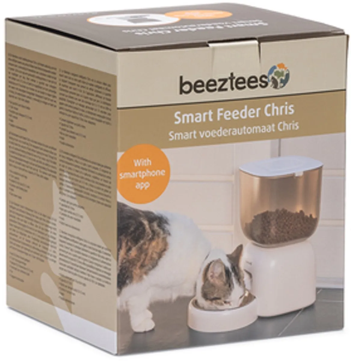 Beeztees Chris Smart Voerbak Kat - Wit - 32x32,7x8,7cm - afbeelding 6 van 6