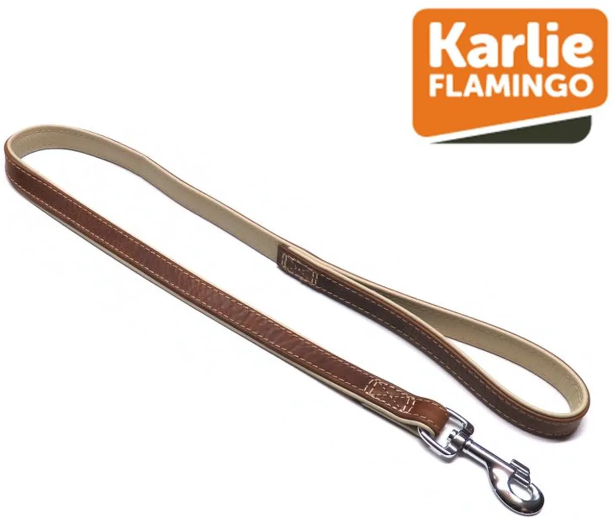 Flamingo Karlie Flamingo Comfort Lederen Hondenriem