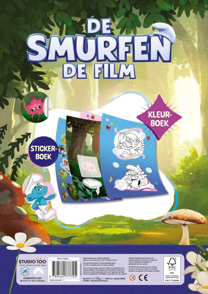 De Smurfen Sticker- en Kleurboek - 16 Pagina's - Multicolor