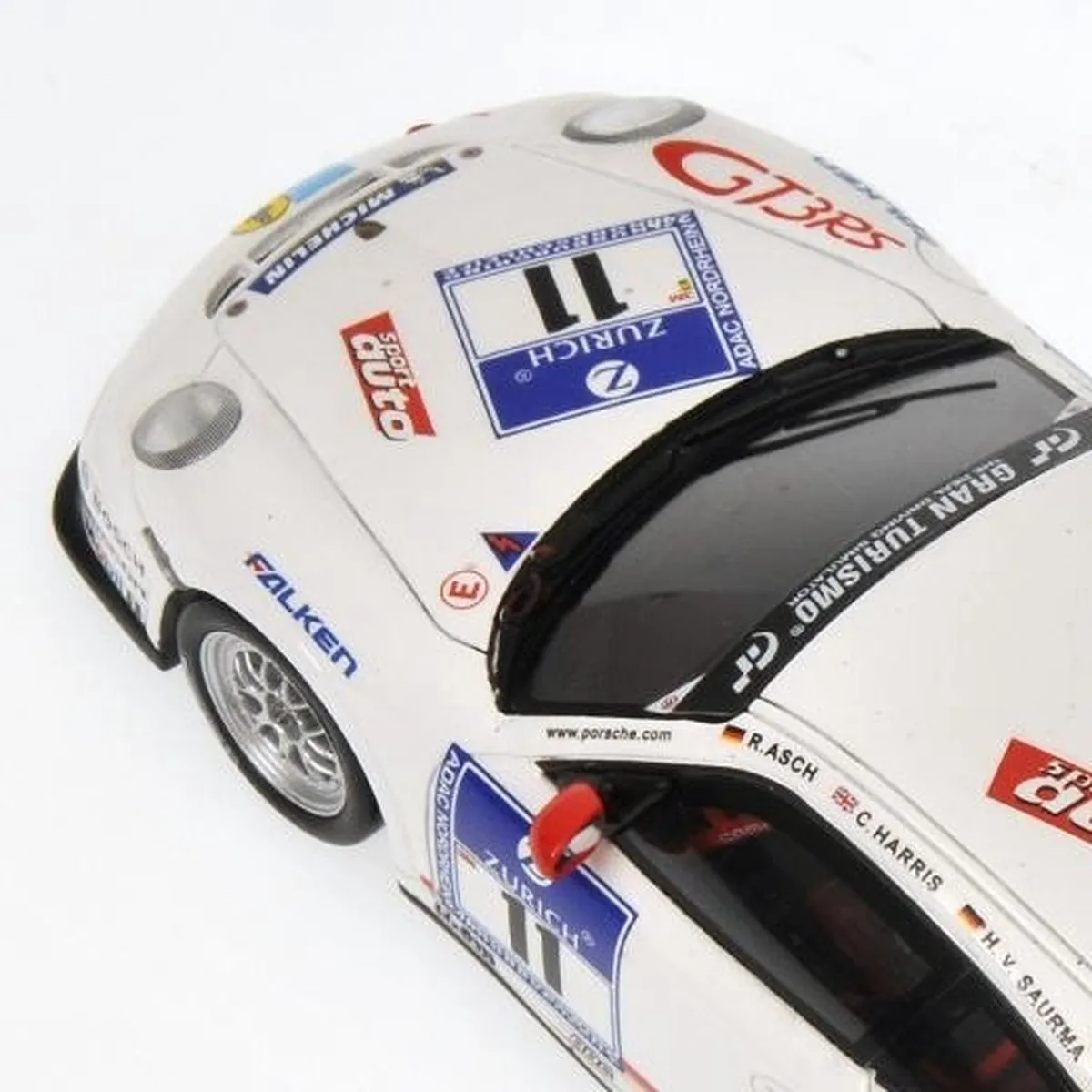 Porsche GT3 RS #11 24h Nürburgring 2010 Minichamps 1:43 - Wit