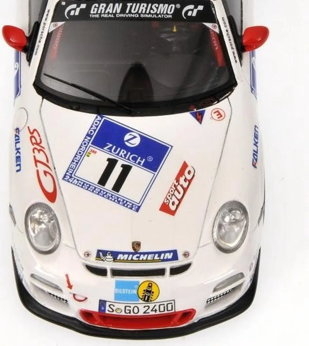 Porsche GT3 RS #11 24h Nürburgring 2010 Minichamps 1:43 - Wit
