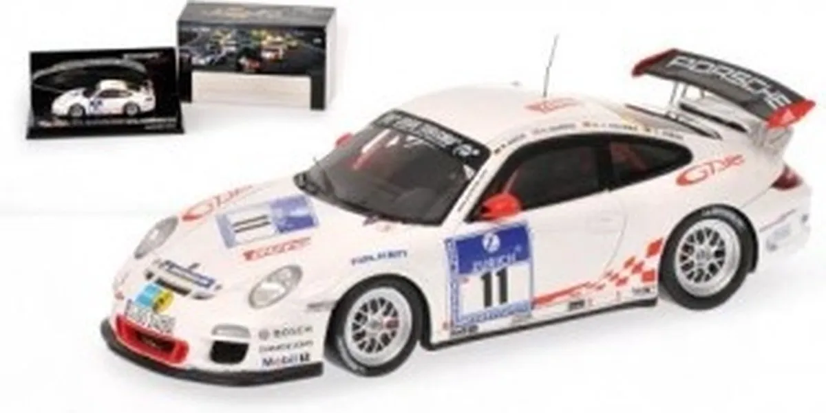 Porsche GT3 RS #11 24h Nürburgring 2010 Minichamps 1:43 - Wit