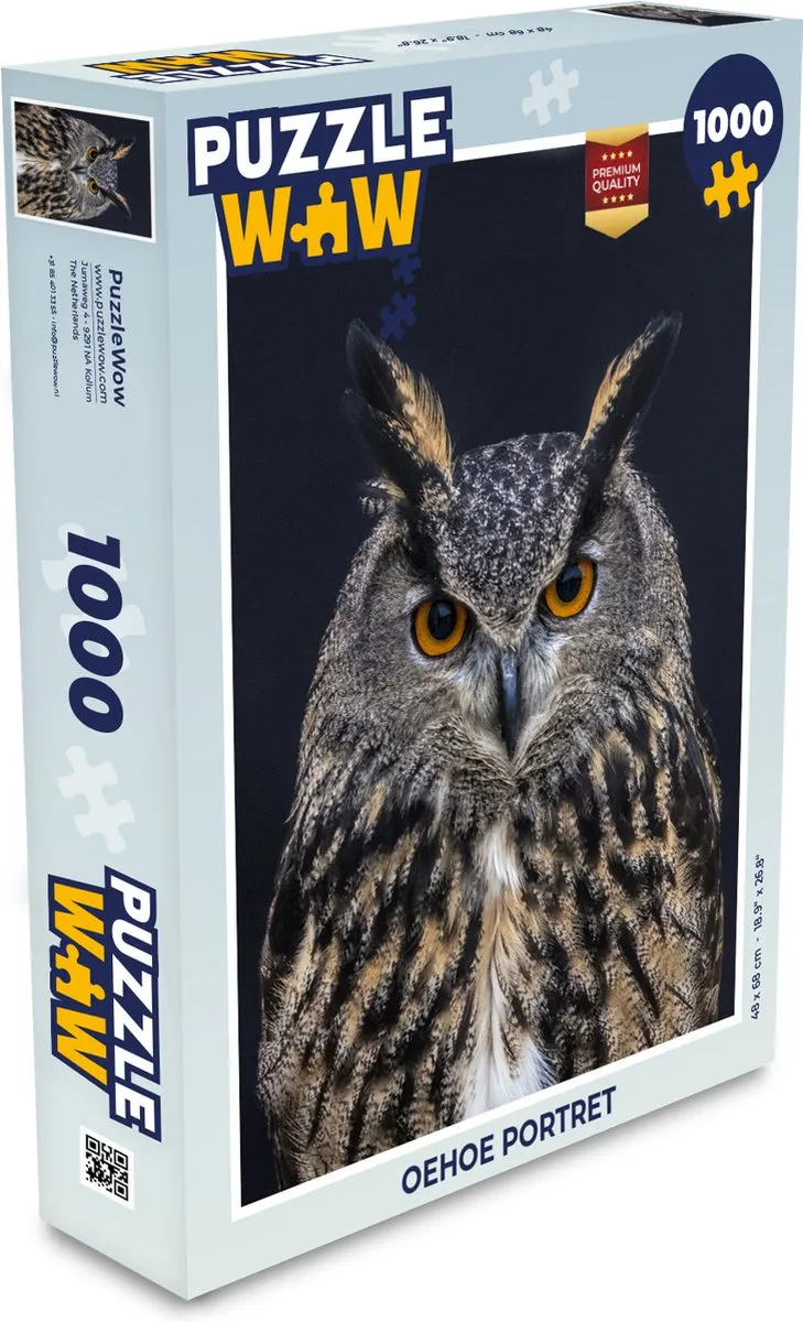 PuzzleWow Oehoe Portret Legpuzzel 1000 Stuks