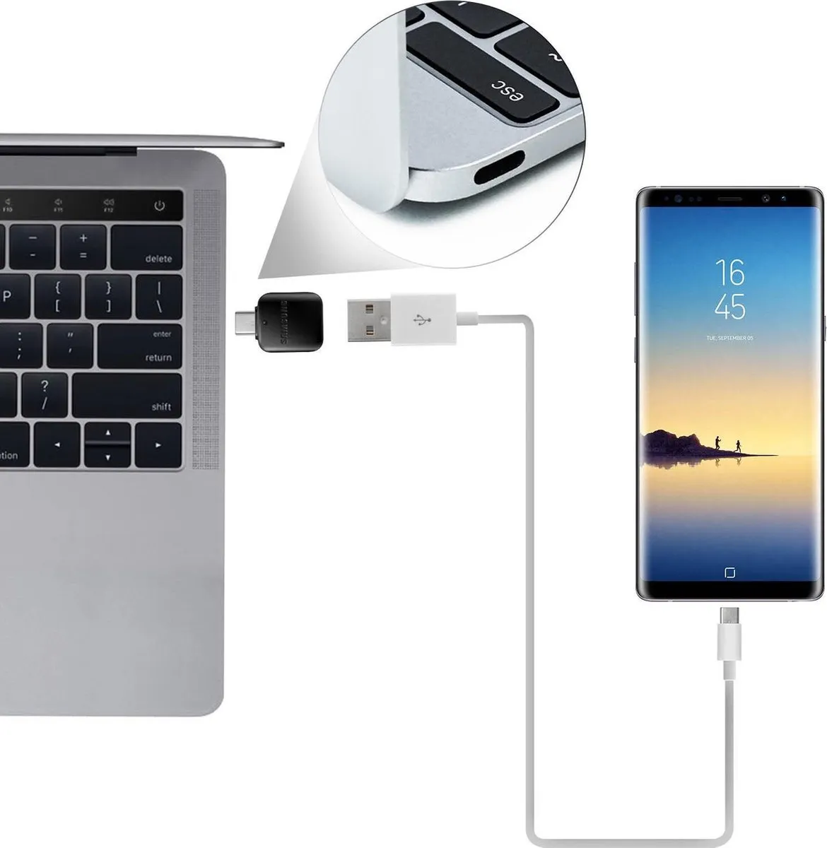Samsung USB naar USB-C Adapter EE-UN930BBEGWW - Zwart - afbeelding 4 van 6