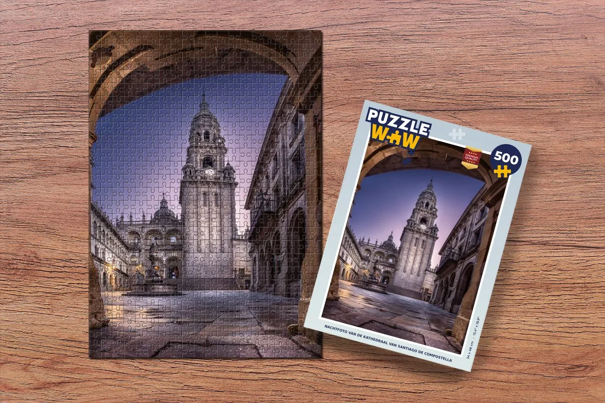 PuzzleWow Legpuzzel Santiago de Compostela 500 Stuks - Multicolor