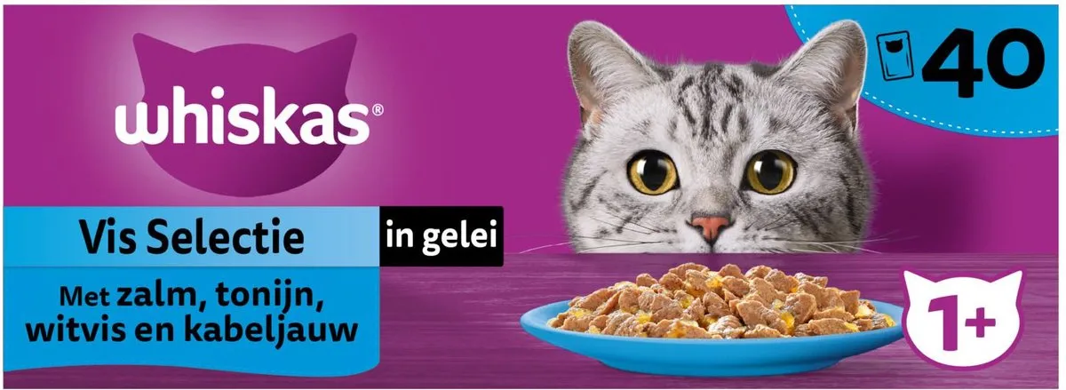 Whiskas 1+ Vis Selectie in Gelei