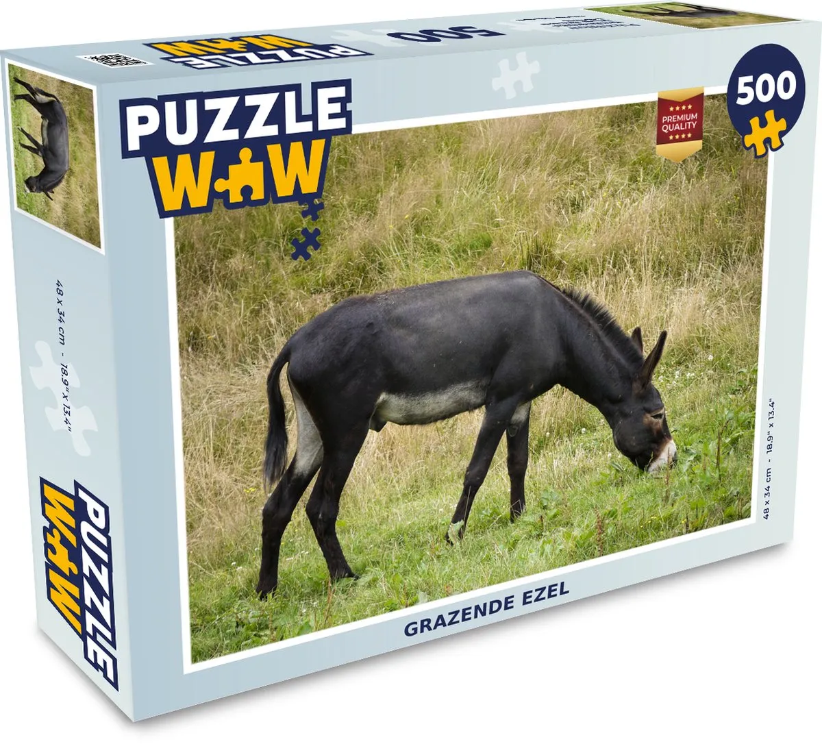 PuzzleWow Grazende Ezel Legpuzzel 500 Stuks