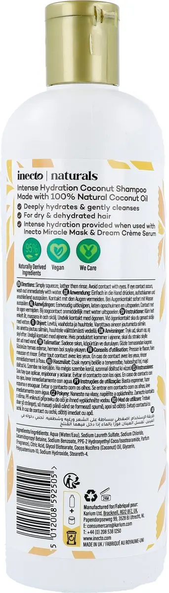 Inecto Naturals Coconut Shampoo 500ml - afbeelding 5 van 6