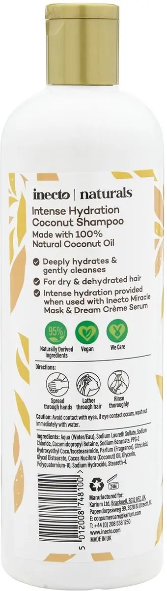 Inecto Naturals Coconut Shampoo 500ml - afbeelding 2 van 6