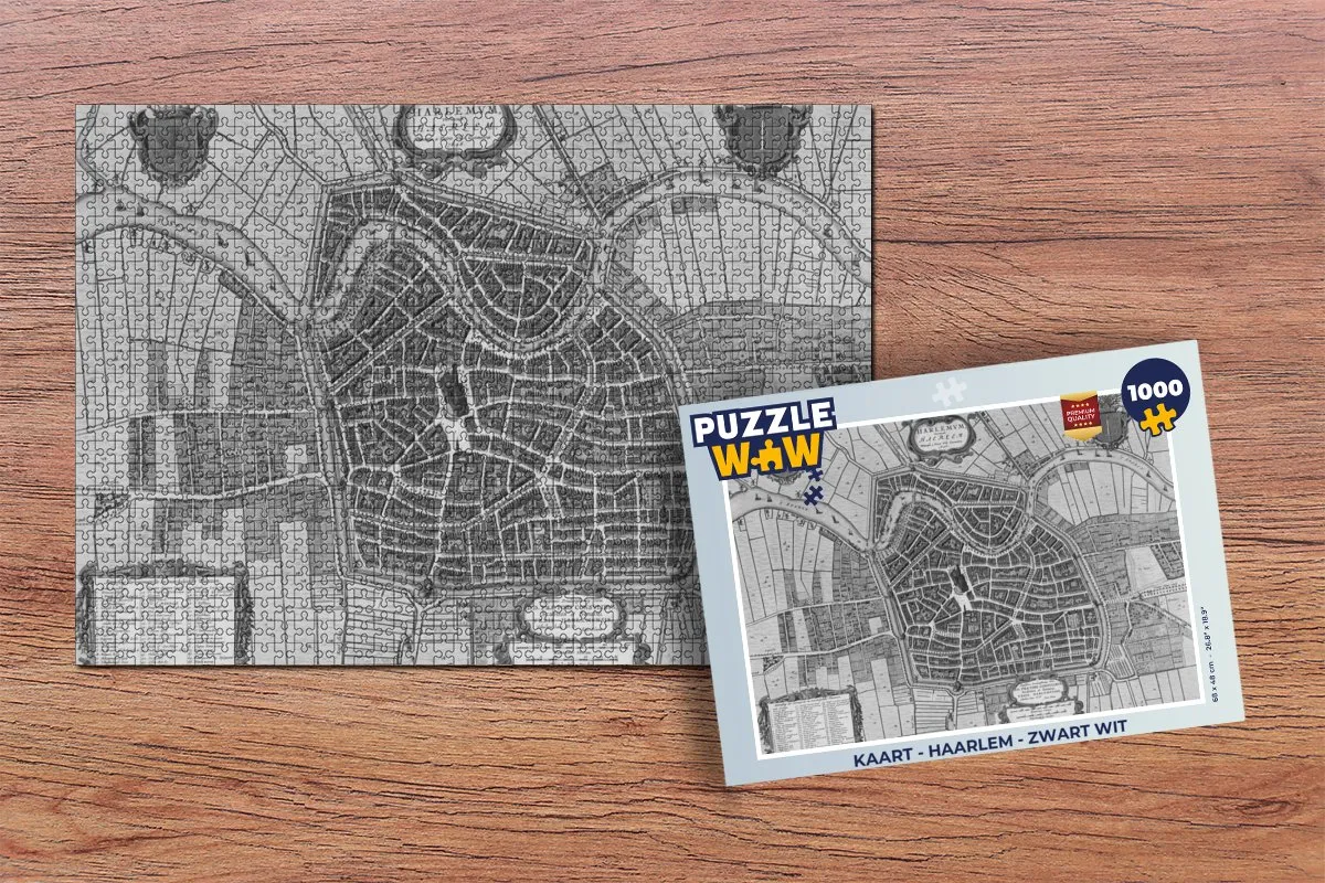 PuzzleWow Haarlem Legpuzzel 1000 Stuks - Zwart/Wit
