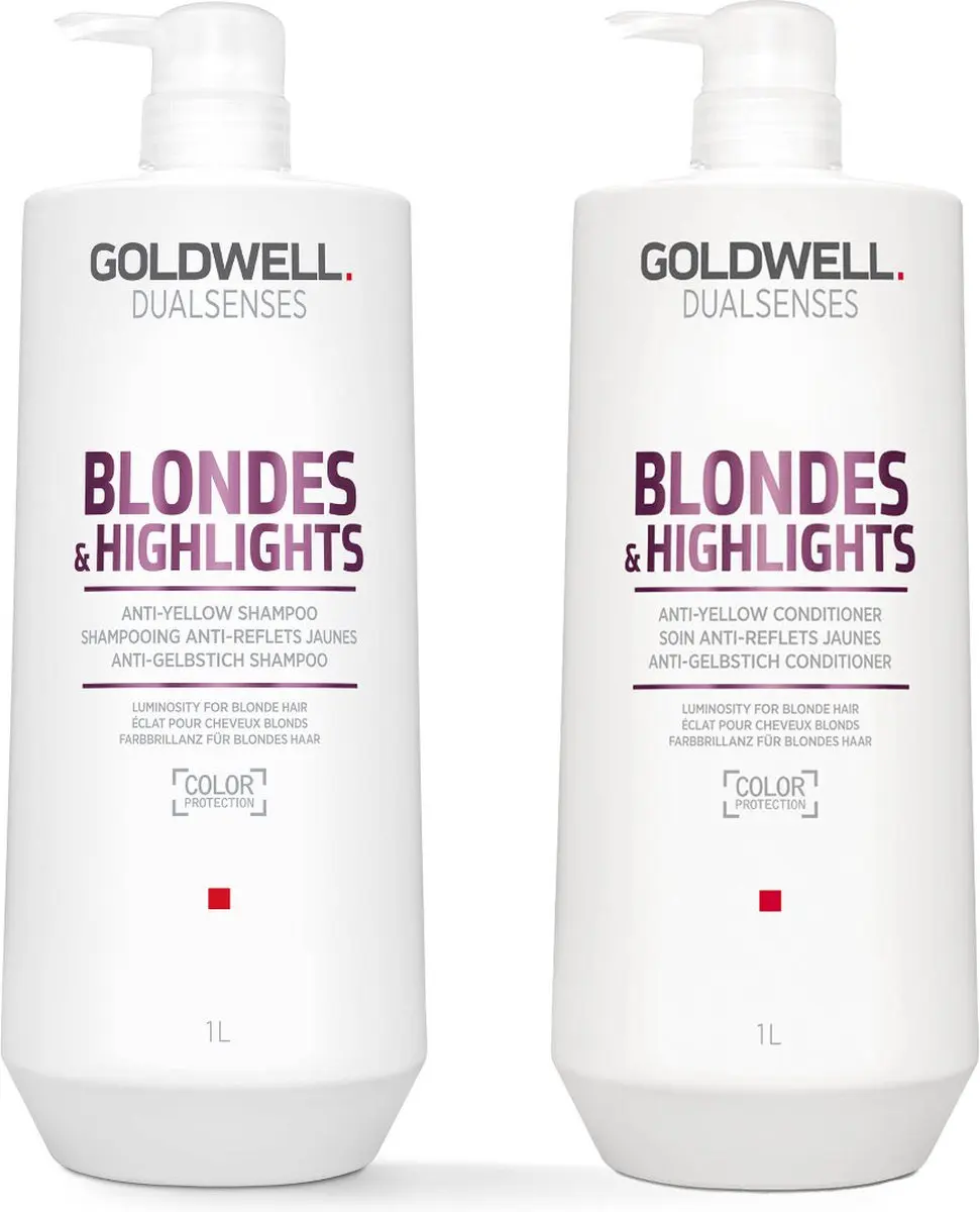 Goldwell Dualsenses Blondes & Highlights Anti-Yellow Shampoo + Conditioner 1000m