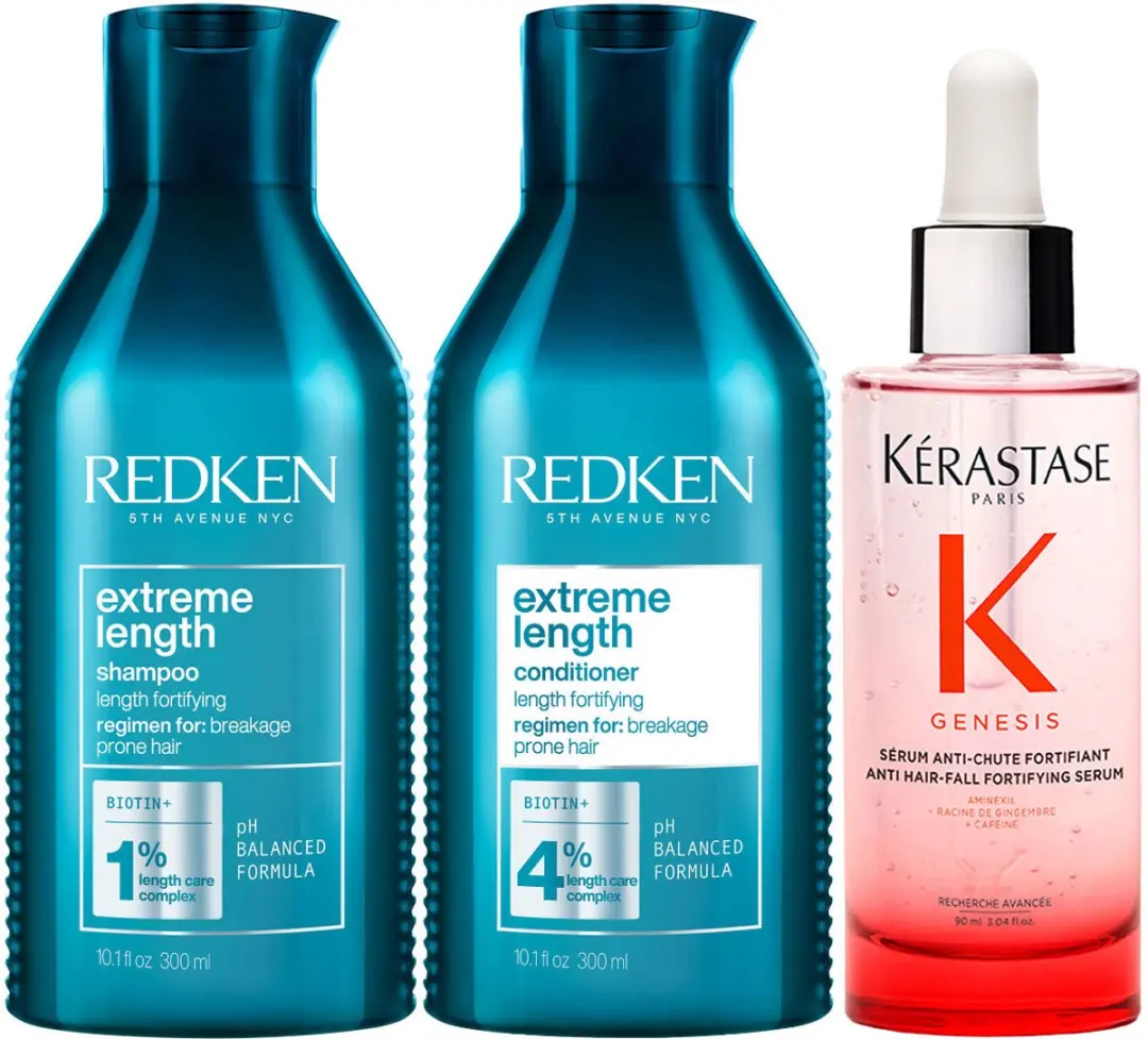 Redken Extreme Length Shampoo 300ml + Conditioner 300ml + Kérastase Genesis Ant