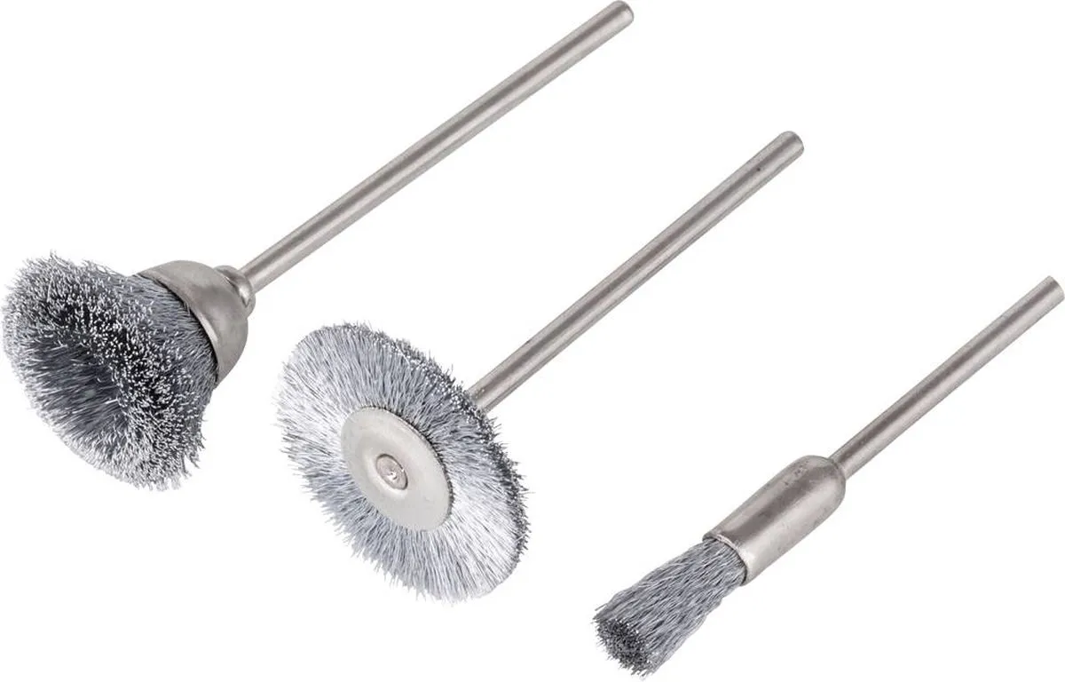 Wolfcraft Mini-staaldraadborstels Set 2114000