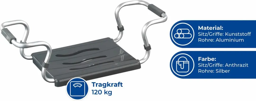 Wenko Secura Badzitje - 120 kg - Antraciet - afbeelding 5 van 6