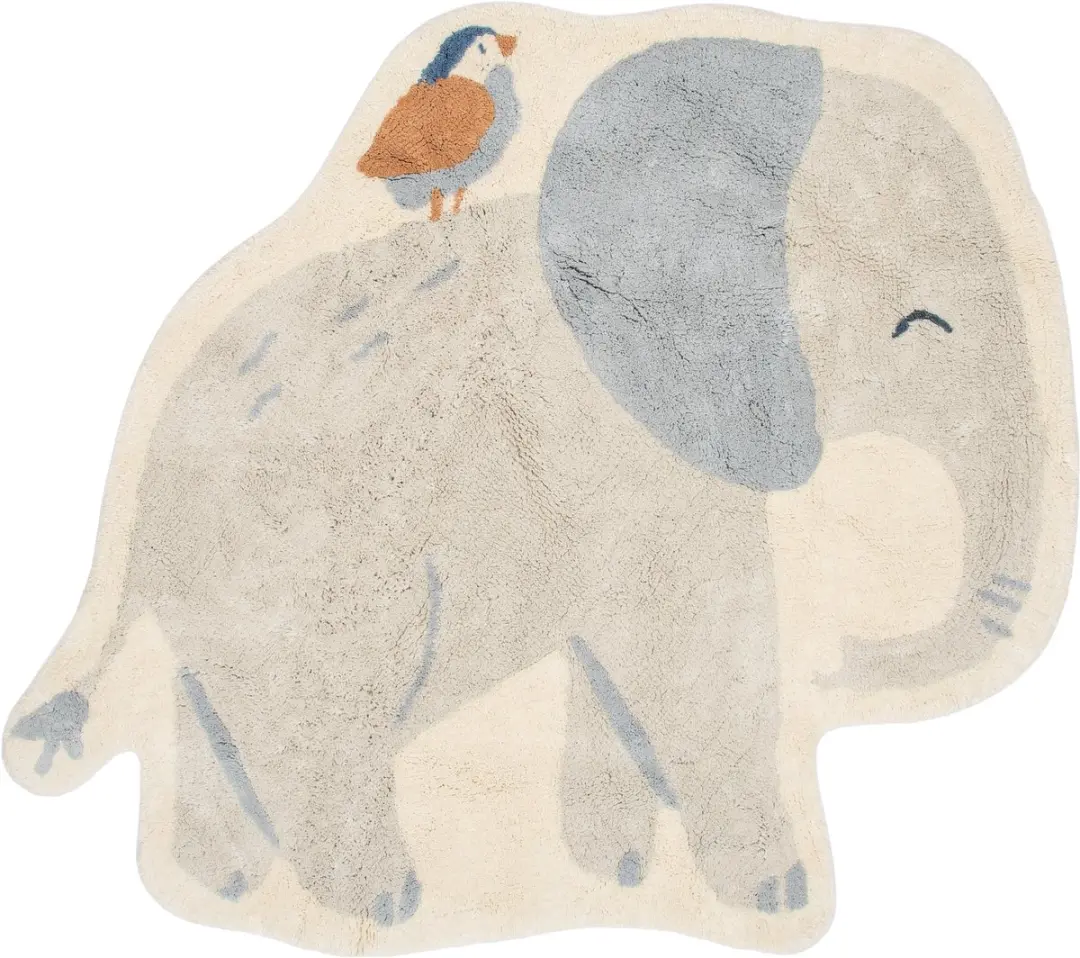 Little Dutch Olifant Vloerkleed 120x110cm Grijs - afbeelding 2 van 6