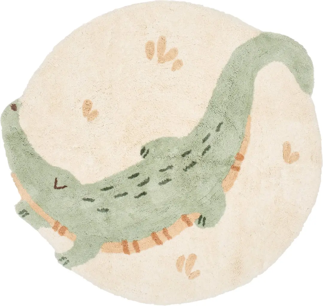 Little Dutch Krokodil Vloerkleed 120x117cm Groen - afbeelding 2 van 3