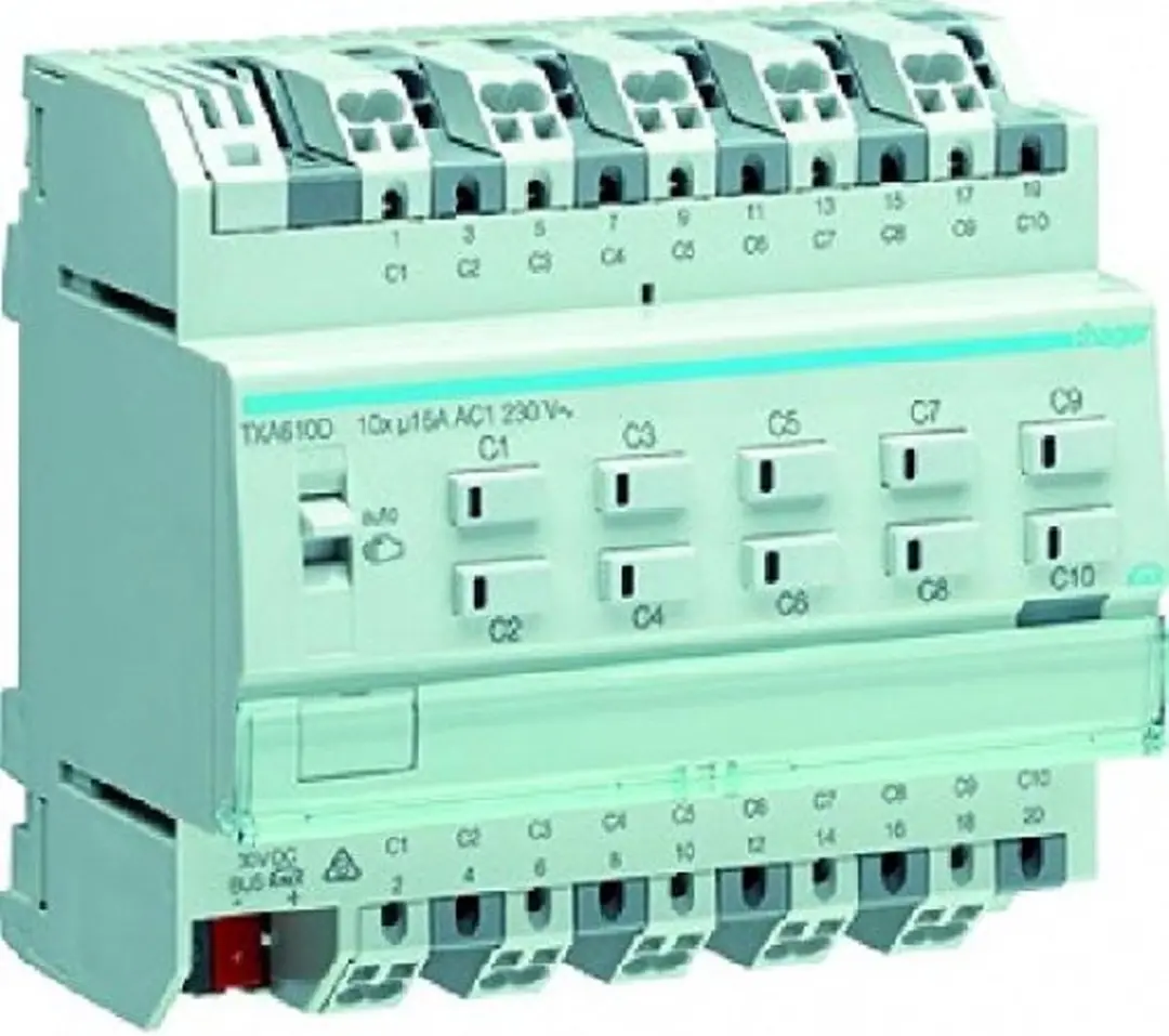 Hager TXA610D Schakelactor Bussysteem - Wit - afbeelding 2 van 2