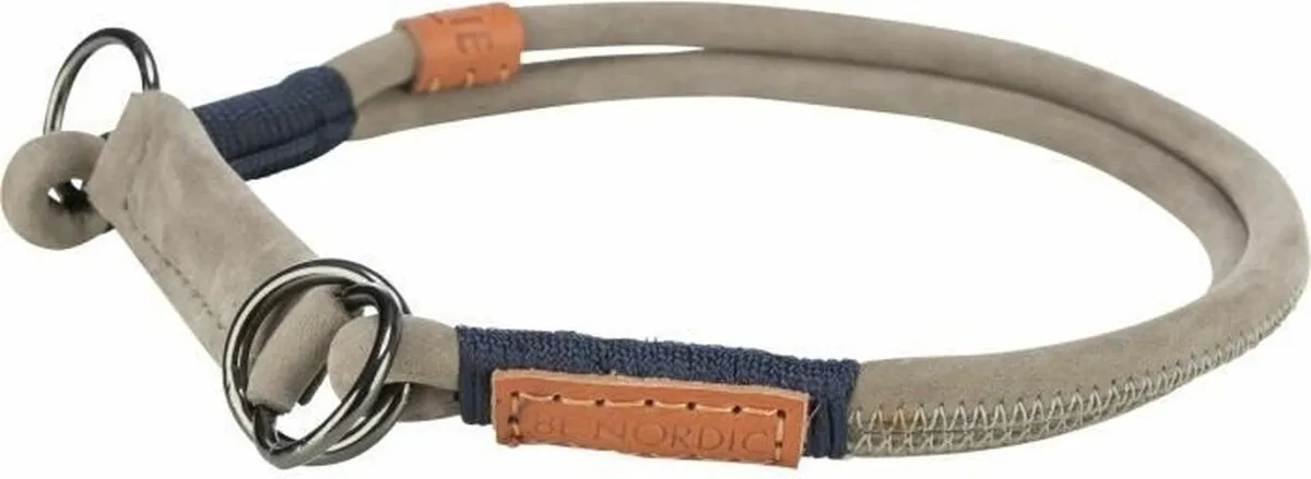 Trixie Nordic Halsband Half-Slip Leer - Grijs 55x1cm - afbeelding 2 van 2