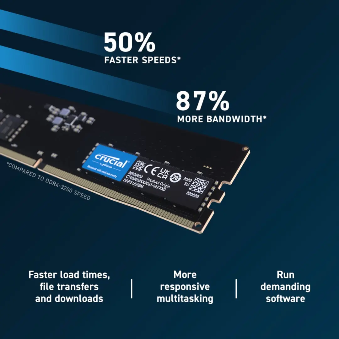 Crucial CT32G56C46U5T DDR5 Geheugen 32GB ECC - afbeelding 6 van 6