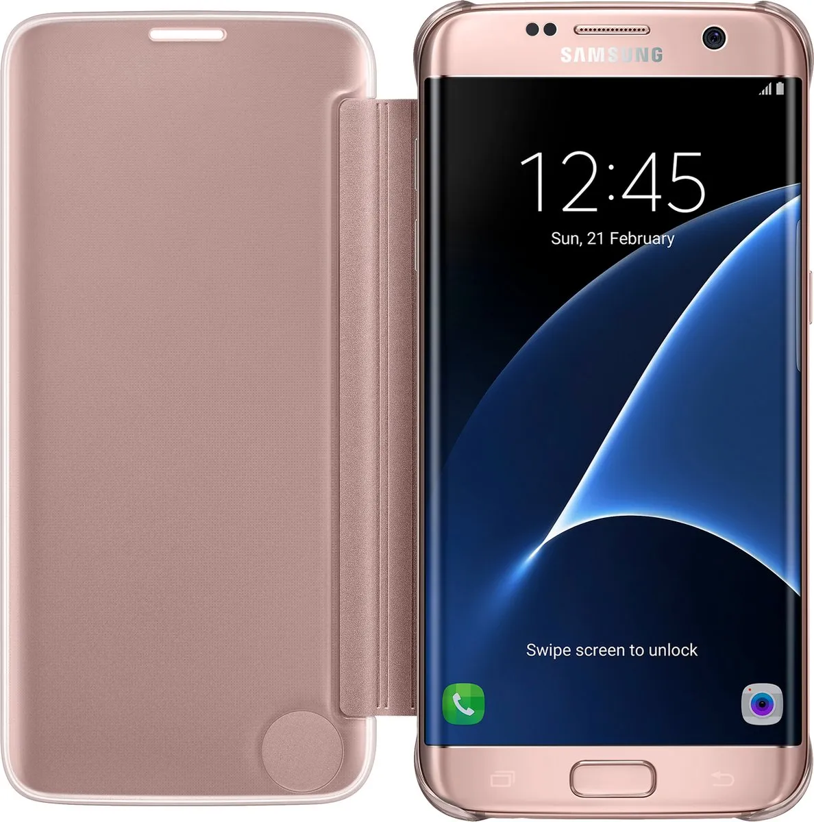 Samsung Clear View Cover G935CZEGWW - Roze Goud