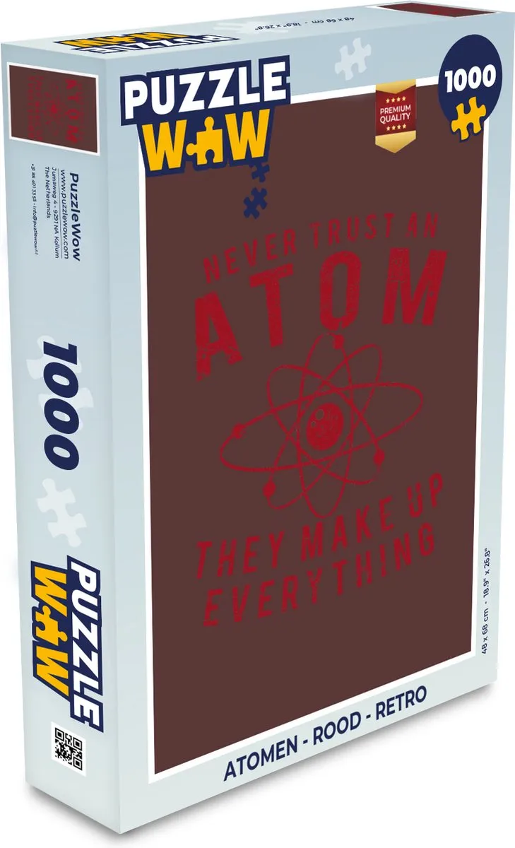 PuzzleWow Atomen Legpuzzel 1000 Stuks