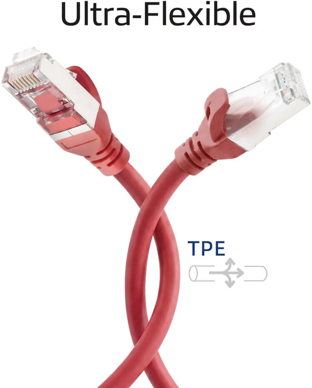 ACT FC2552 Rood Patchkabel CAT6A 0,25m - afbeelding 4 van 6
