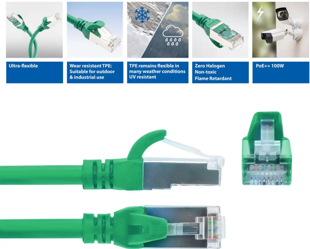 ACT FC2715 Groene patchkabel CAT6A 15m - afbeelding 6 van 6
