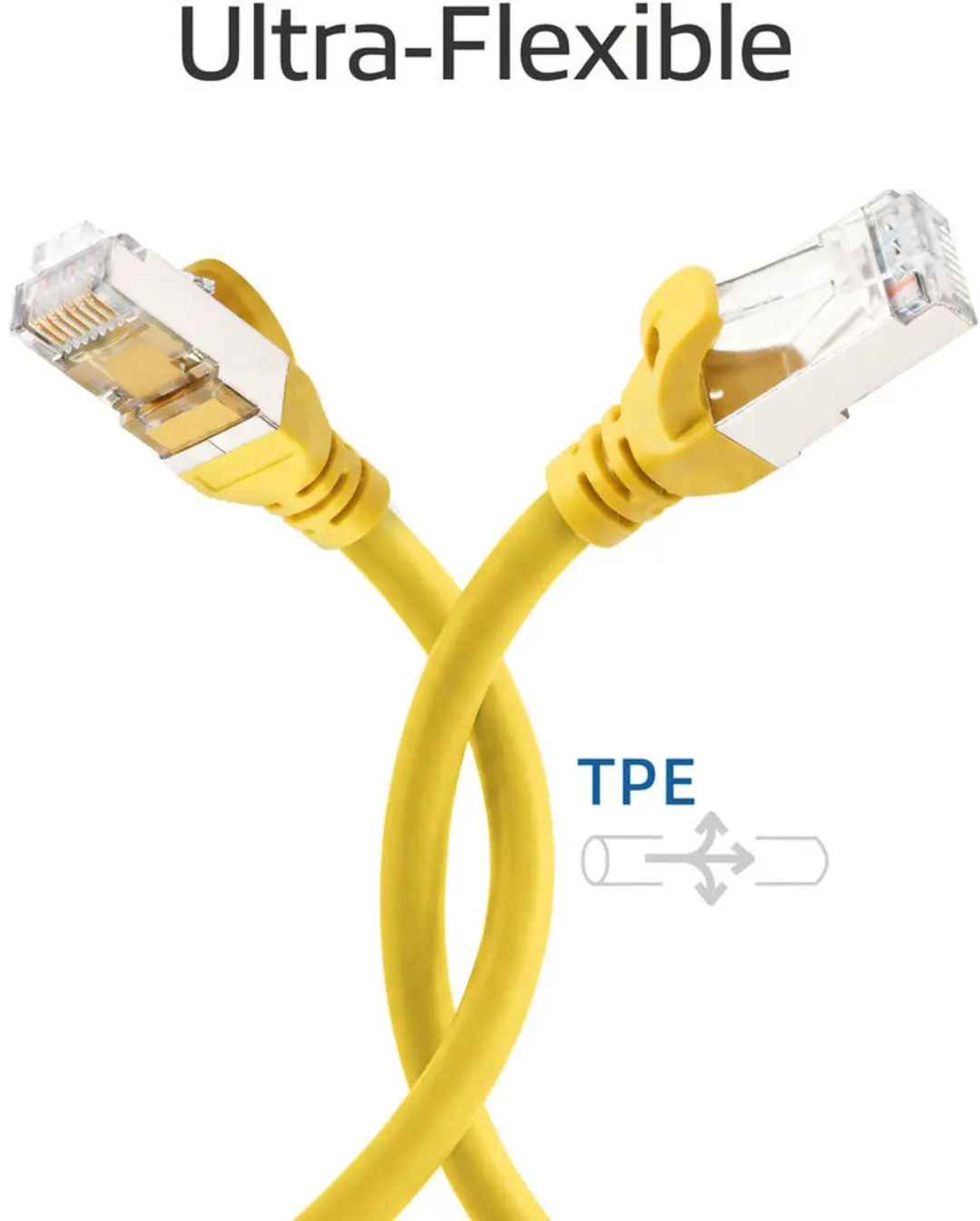 ACT Geel 5m CAT6A S/FTP Patchkabel snagless - afbeelding 4 van 6