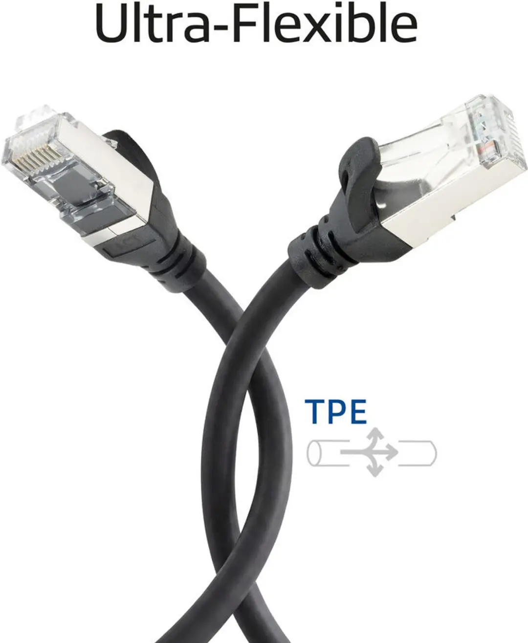 ACT FC2952 Patchkabel CAT6A 0,25m Zwart - afbeelding 4 van 6