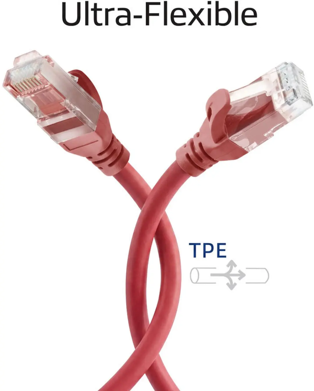 ACT FC1501 Rode Patchkabel CAT6A 1m - snagless - afbeelding 4 van 6