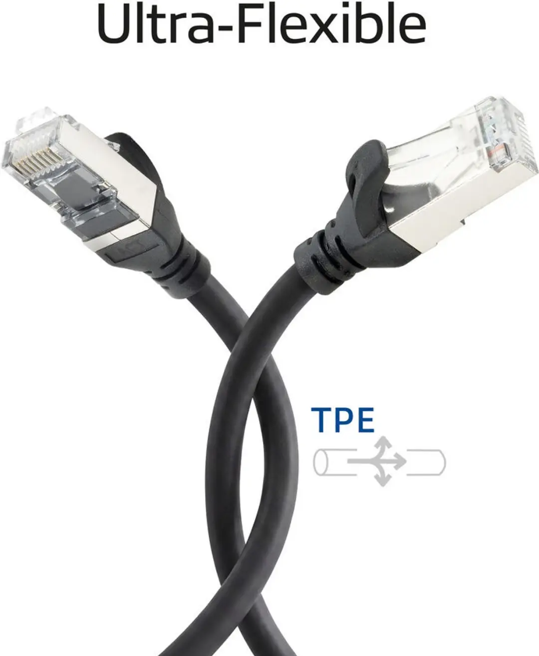 ACT FC2901 Patchkabel CAT6A 1m - Zwart - afbeelding 4 van 6
