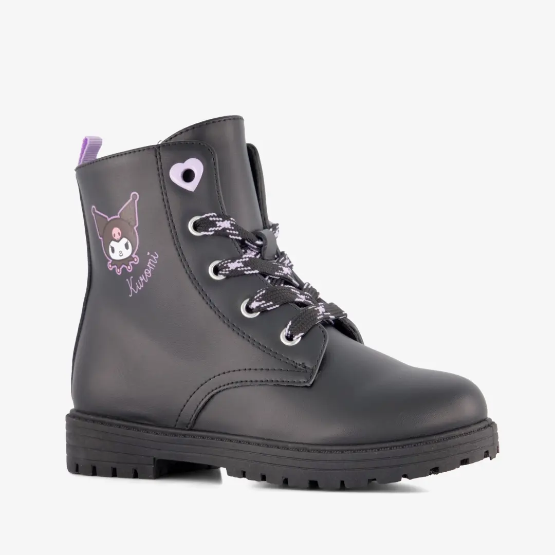 Hello Kitty meisjes veterboots met Kuromi opdruk zwart
