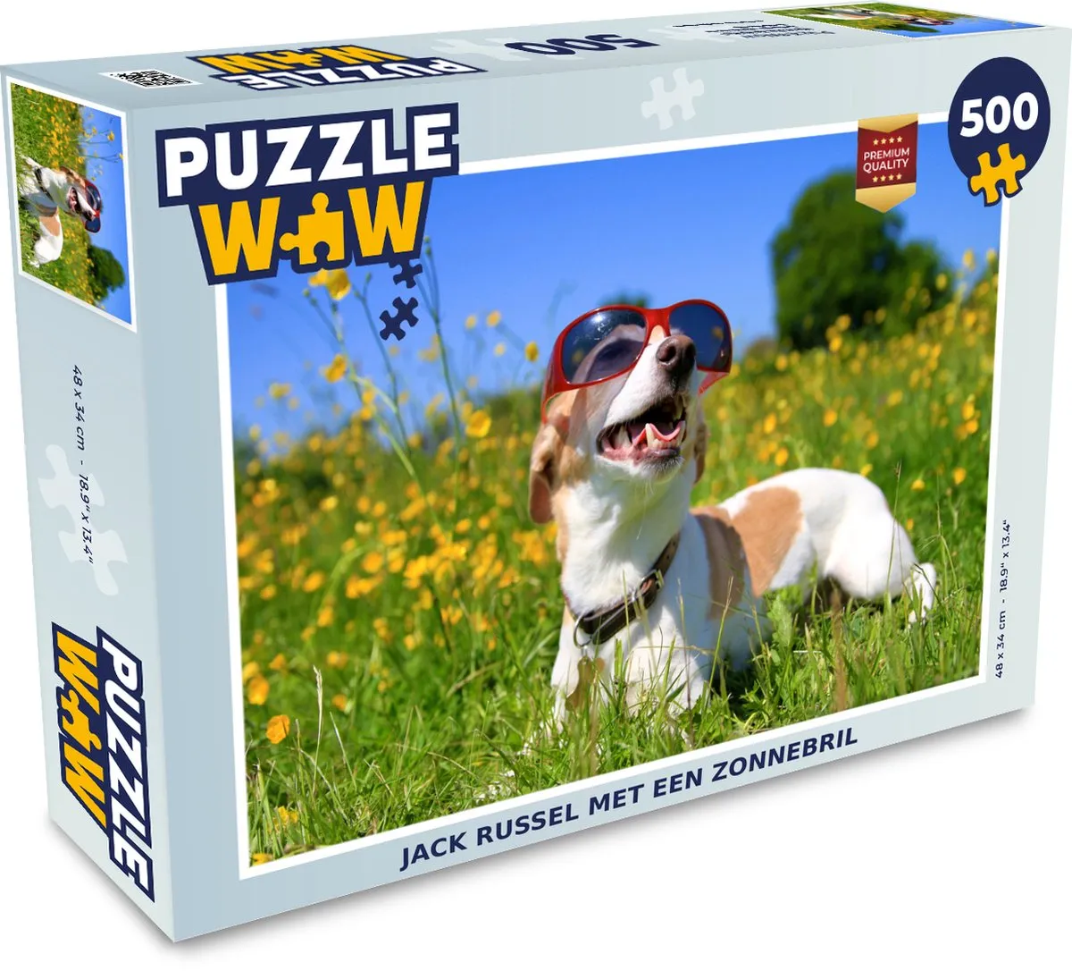 PuzzleWow Jack Russel Hond met Zonnebril Legpuzzel 500 Stuks