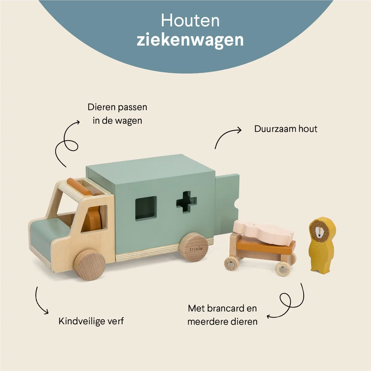 Trixie Houten Ambulance Auto 5400858364920 - Multi - afbeelding 6 van 6