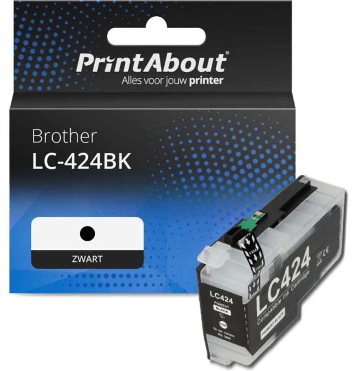 PrintAbout LC-424BK Inktcartridge - Zwart - 29ml