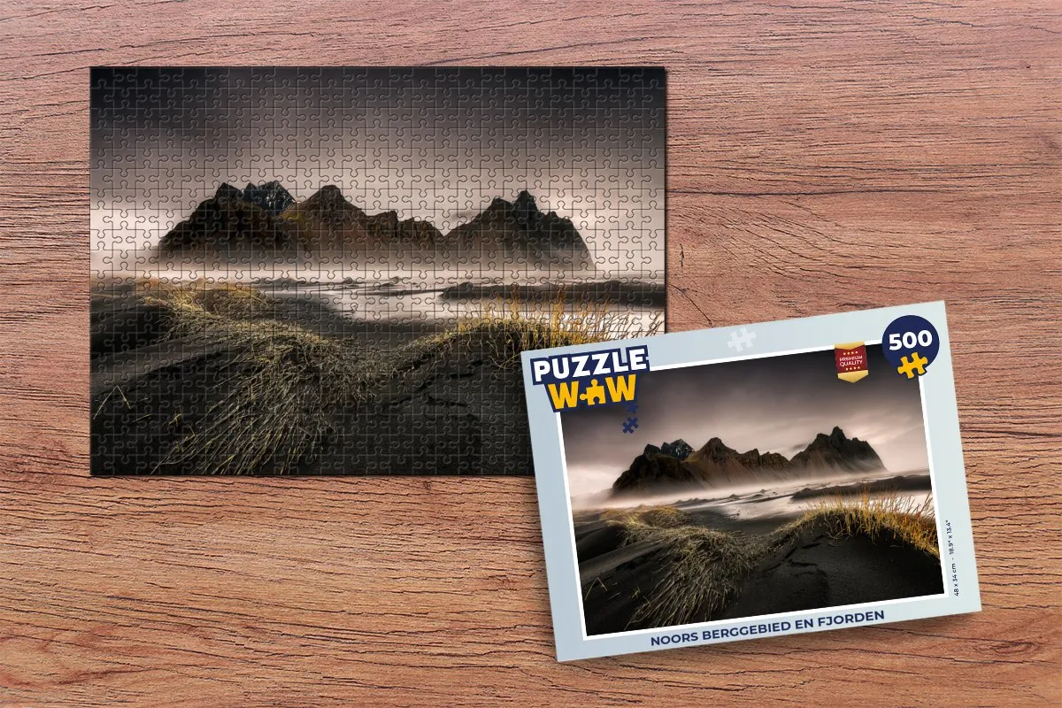 PuzzleWow Legpuzzel Noors Berggebied 500 Stuks - Multicolor