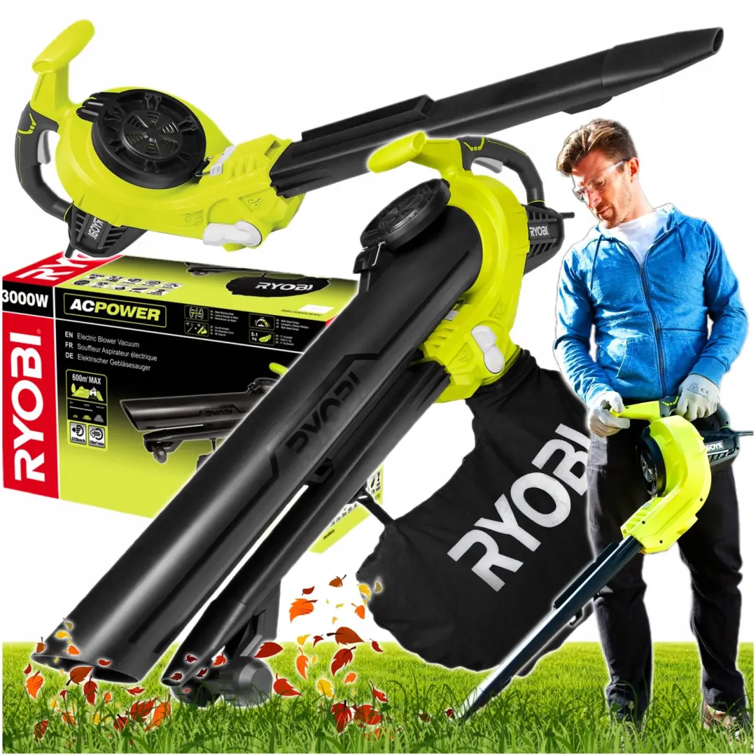 Ryobi Elektrische Bladblazer & Zuiger 3000W 375km/u 45L RBV3000CESV