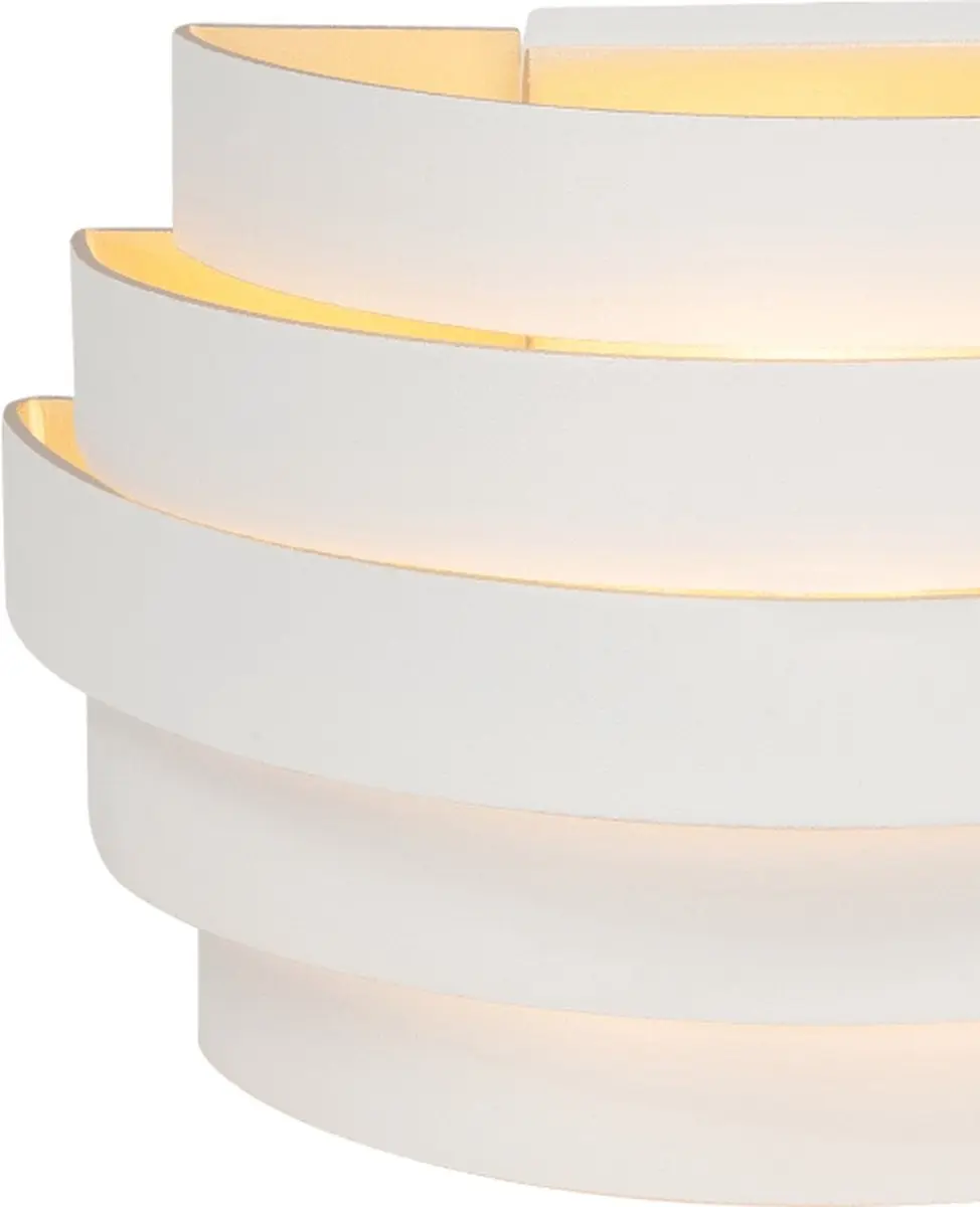 Highlight Scudo Wandlamp 20cm - Wit/Goud - afbeelding 5 van 6