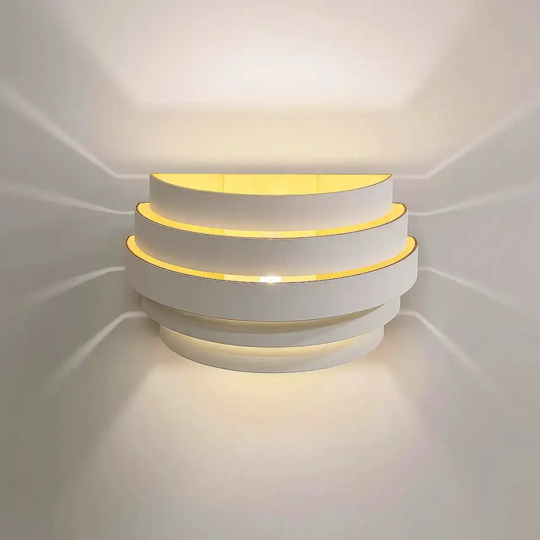 Highlight Scudo Wandlamp 20cm - Wit/Goud - afbeelding 4 van 6