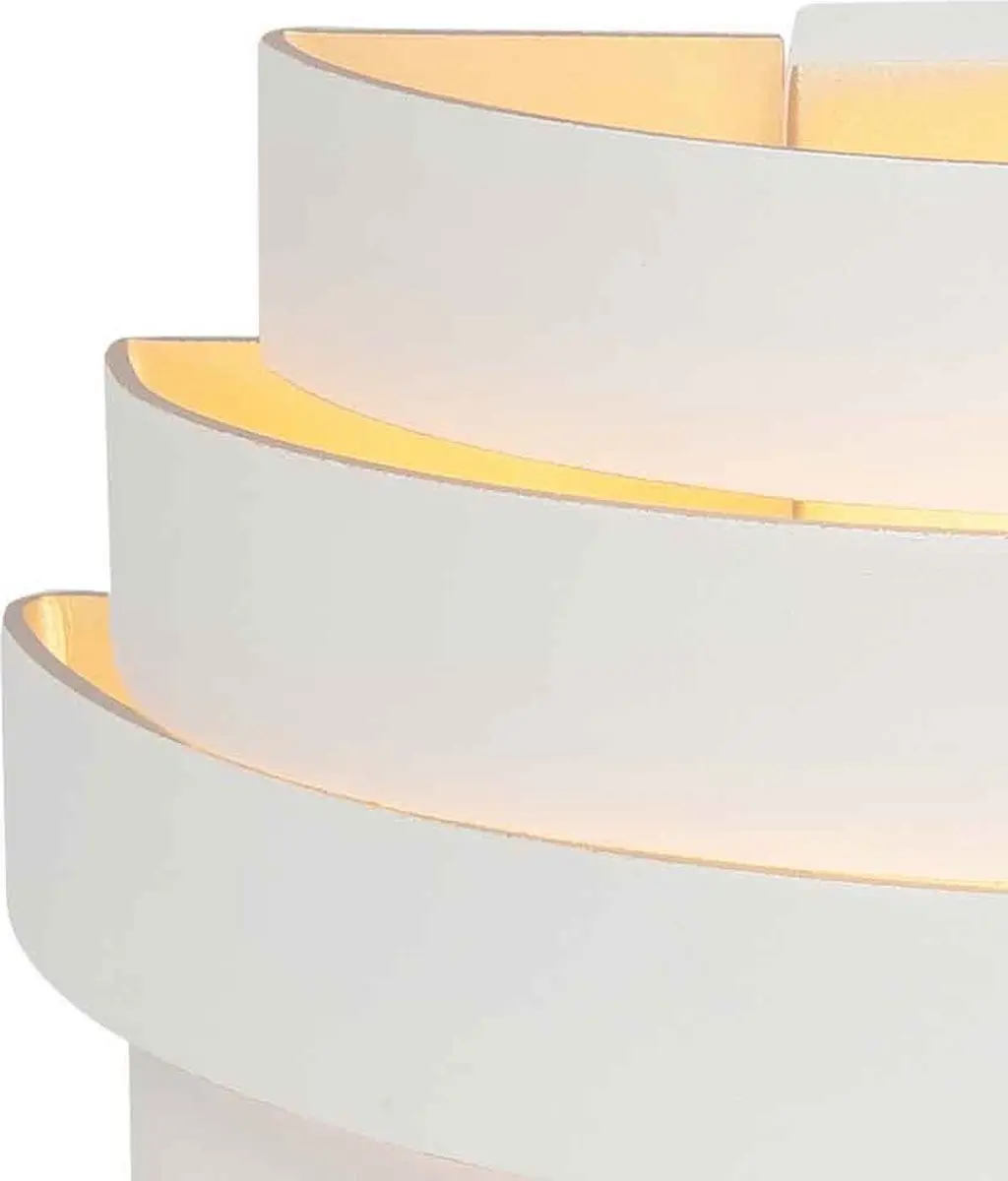 Highlight Scudo Wandlamp 20cm - Wit/Goud - afbeelding 6 van 6