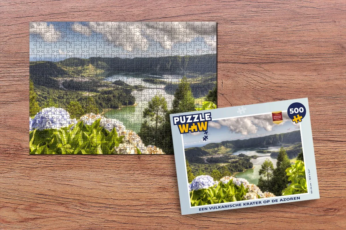 PuzzleWow Vulkanische Krater Azoren Legpuzzel 500 Stuks - Multicolor