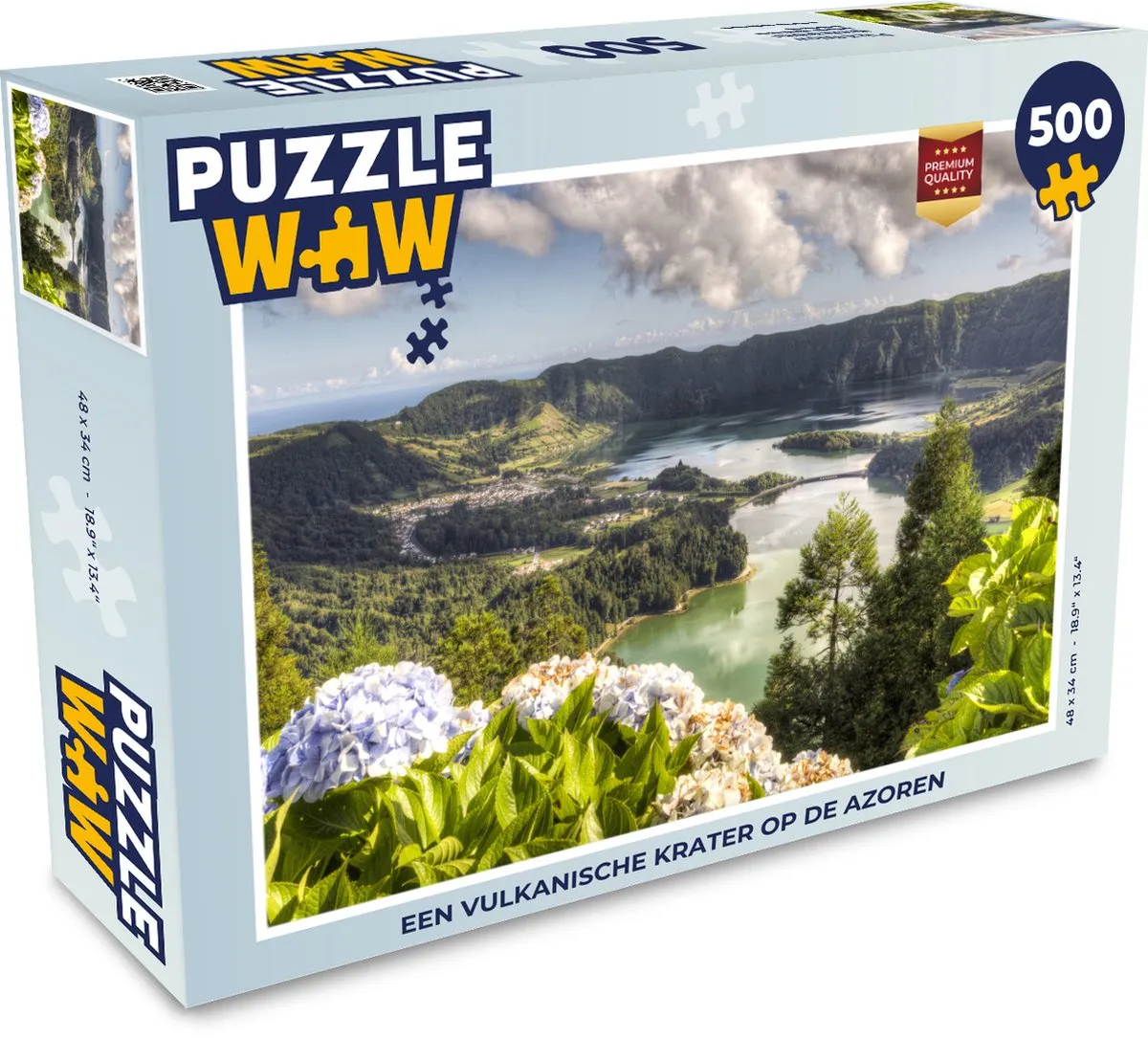 PuzzleWow Vulkanische Krater Azoren Legpuzzel 500 Stuks - Multicolor