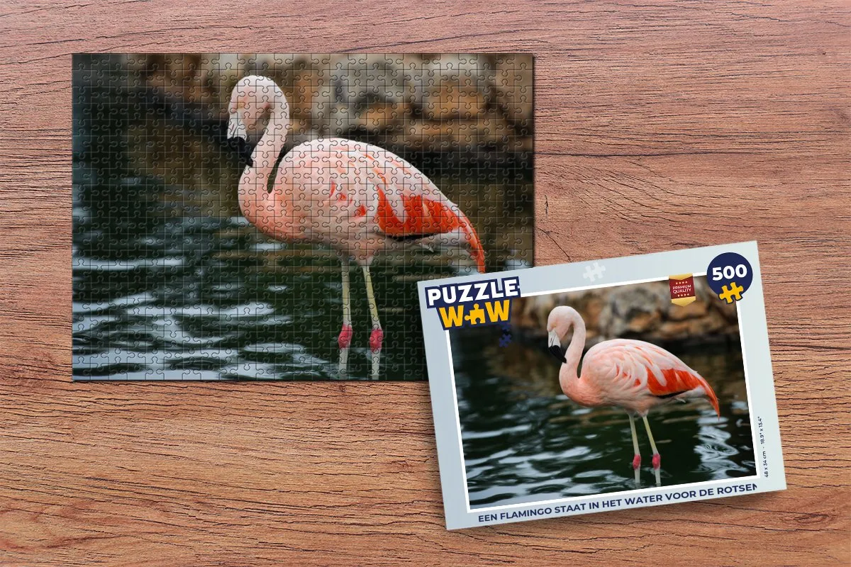 PuzzleWow Legpuzzel Flamingo 500 Stuks - Multicolor