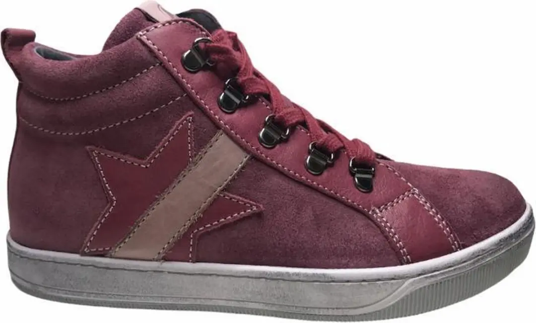 Naturino rits veter ster lederen hoge sneakers Joke fuxia mt 31